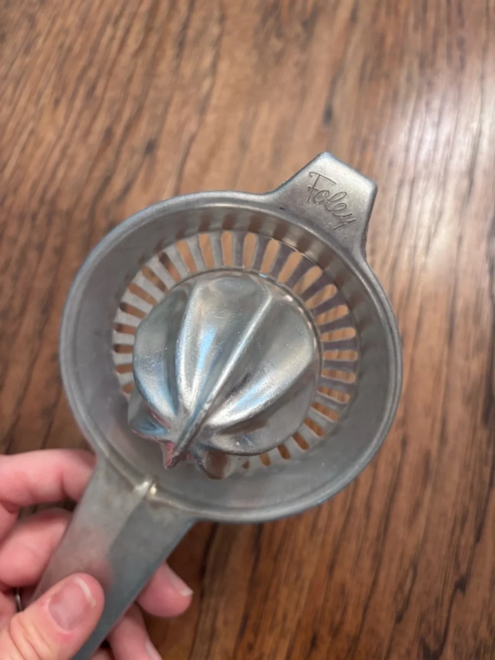 Vintage Foley Aluminum Citrus Juicer Handheld Lemon Orange Juicer Squeezer USA